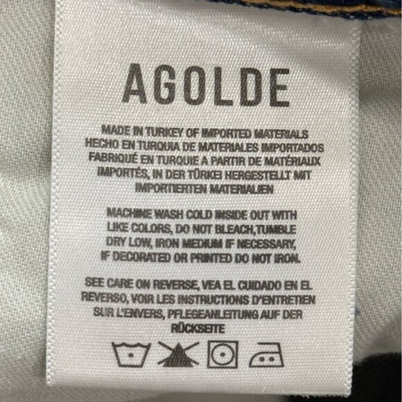 Agolde 90s Mid-Rise Loose Short Precision Blue Denim Cutoff Womens Size 28 NEW - Picture 5 of 9